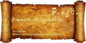 Papesch Ézsaiás névjegykártya